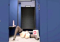 Cliair locks the door and straddles the large vibrator, teasing her slick snatch with slow grinds and hip circles that make her groan and quiver, buil