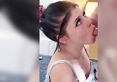 Close up POV oral-sex in mirror