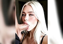 Hardcore Sex with a Breasty Golden-haired with a Creampie and Jizz flow on Her Face, Close-Ups, Large Booty - AI Generation