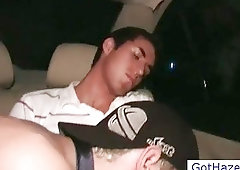 Amazing blowjob in a car