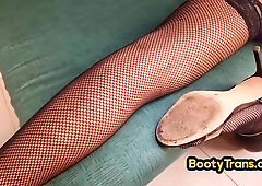 Tranny In Fishnets Fucked In Asshole By Nympho Male