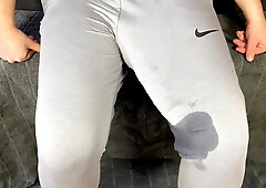 Gigantic trouser snake jizz in trousers