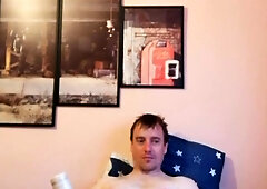LongJohn0Hara banging a obsession flesh light during the time that lying on the daybed frontwards