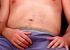 Dad needs to use both of his hands to jack his rod