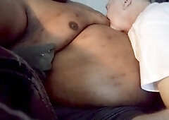 Pleasure with dark chocolate moobs