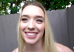 Horny Blonde Teen Takes Fat Cock Deep In Her Pink Hole Moaning Loud