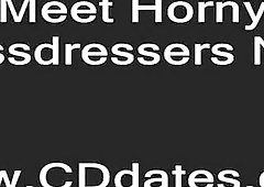 Crossdressing shemale loves putting her big round ass on display