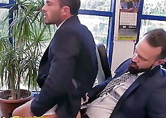 Cute stud enjoys taking his boss inside of his tight butt