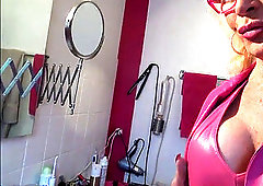 pink fetish sissy caged