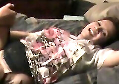 Sissy spouse is watching his insatiable wife getting drilled until her cunt ends up creampied