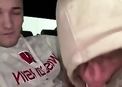 In the parking garage at the mall