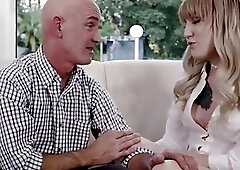 Nasty tattooed shemale Lena Kelly gets fucked on a couch