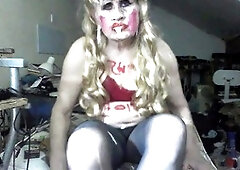 Milf crossdresser sissies it up with some gay masturbation and humiliation