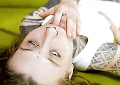 Lounging on the bed, Ceci Milkymouzz is willing to take on Papi’s large lengthy wang. That babe smiles as this chab places his weenie in front of he