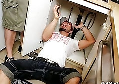 Pierced hunk getting his nice cock sucked 1