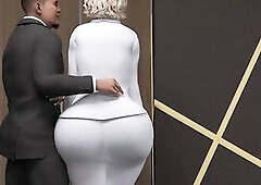 Hawt BBC screws his hawt Trans secretary all over the office