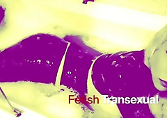 Raw Condom Bathtub with FetishTransexual