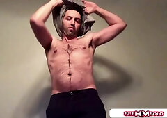 Kade Snow Jacks His Pecker While Raven Hair Falls Throughout Face!