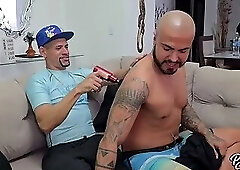 Rogrio came to bring the massager and ended up massaging my ass with his big dick.