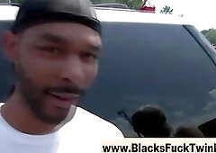 Twink gets black dick in his mouth