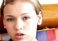 Selina 18 rubbing her pussy with panty. She showing her pussy and rubbing and fingering it