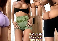 Bubble Butt Fitness Girl Yoga Shorts Try on Haul / Anal Plug