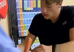 Teacher railing twink students asshole