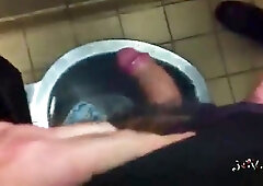 White head grandpa quicky in restroom 7