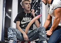 AI Porn Biker Twink has a huge monster cock