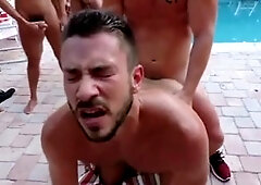 Pool group sex without a condom