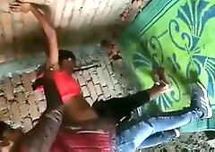 Desi Randi Fucking Outdoor In Threesome