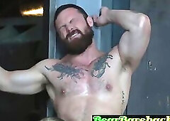 Master Sarge Miles dominates a Hairy Muscle bear