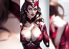 Scarlet Witch sexy and sexually excited, gorgeous and round booty (Ai Porn Generated)