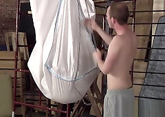 Sean Taylor & Billy Rock have kinky bondage sex in a dungeon