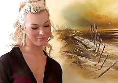 Dude rides a blonde shemale like he is the cowgirl