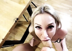 Glam blonde ass cumshot after hardcore anal