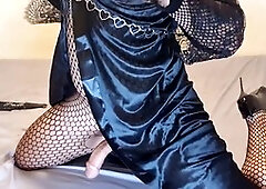 Voluptuous shemale flaunts big booty in sky-high stilettos