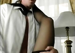 Corpulent lady, Constance Devil is wearing ebony nylons during the time that cheating on her spouse with a butler