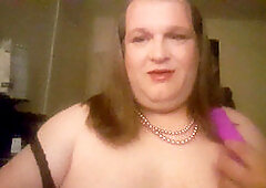 Rachel Bunnie - Sissy housewife loves solo masturbation with shemale toys