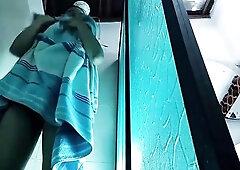 Hot Colombian trans takes a hot shower