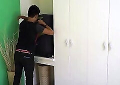 Real Asian twink with small cock fucked in asshole by BF