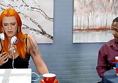 Aspen Brooks gets bj by Cherie Deville under the table