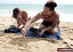 David and Kelly face off in disrobe tic tac toe, every loss peeling away one more layer. The 1st one naked becomes a living canvas, their skin painted