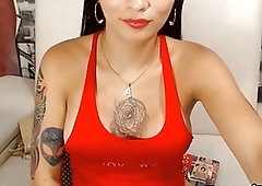 One Hot and Slutty Shemale Cock Handjob