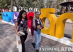 Two Latinas heat up from park stroll to fierce bedroom session