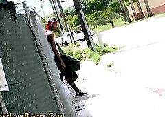 Black thug jerks his dick