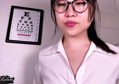 Eye Exam From Asian Doctor Tricks You -asmr Handjob- Kimmy Kalani
