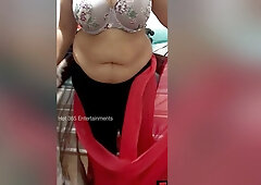 Indian Wife Saree Strip And Bra Change - Desi Teasing - Tamil Actress