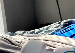 Spunking in foreskin using vibrater