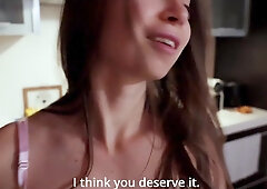 Russian Wife's Naughty Cleaning Surprise: Deep Throat & Creampie